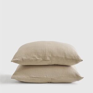 Quince Organic Airy Gauze Queen Sham Set of 2 in Dune